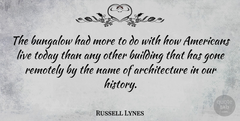 Russell Lynes Quote About Names, Gone, Today: The Bungalow Had More To...