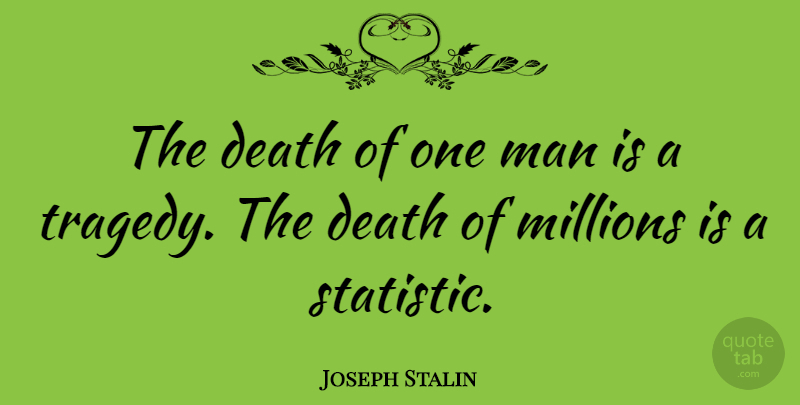 Joseph Stalin Quote About Death, Man, Millions: The Death Of One Man...