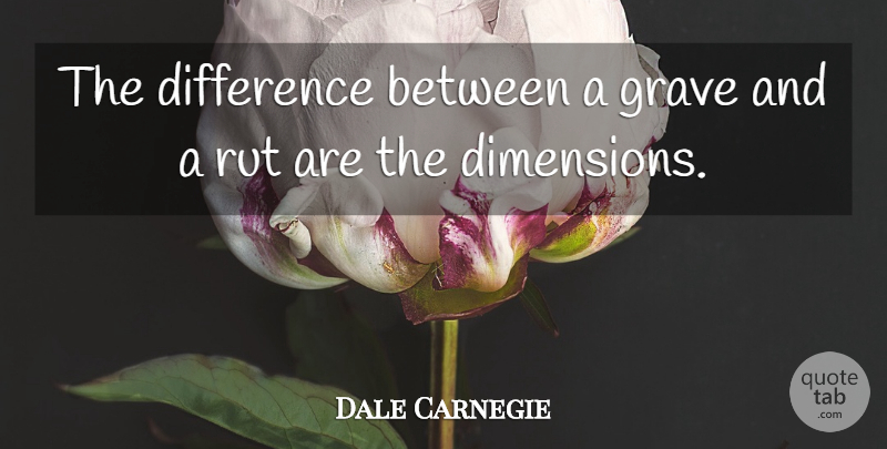 Dale Carnegie Quote About Change, Differences, Dimensions: The Difference Between A Grave...