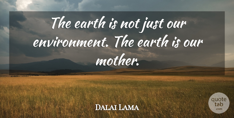 Dalai Lama Quote About Mother, Earth, Environment: The Earth Is Not Just...