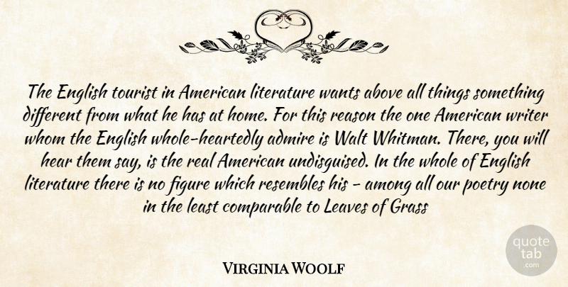 Virginia Woolf Quote About Real, Home, Tourists: The English Tourist In American...
