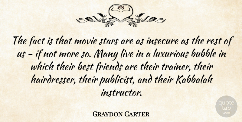 Graydon Carter Quote About Stars, Insecure, Kabbalah: The Fact Is That Movie...