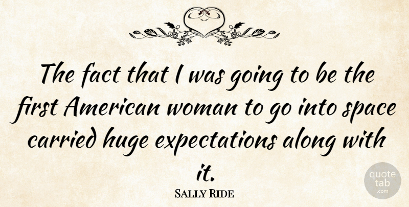 Sally Ride Quote About Bad Ass, Space, Expectations: The Fact That I Was...