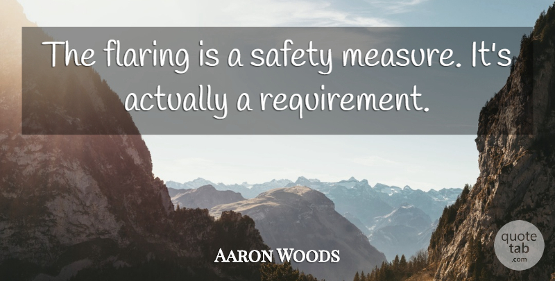 Aaron Woods Quote About Safety: The Flaring Is A Safety...