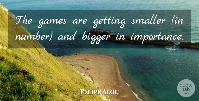Felipe Alou Quote About Bigger, Games, Smaller: The Games Are Getting Smaller...