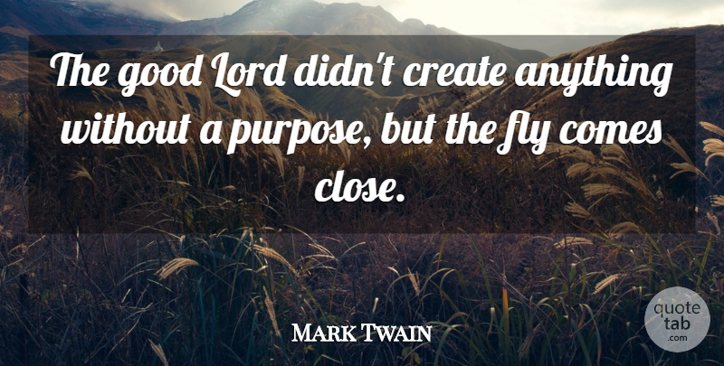 Mark Twain Quote About Funny, Religious, Purpose: The Good Lord Didnt Create...