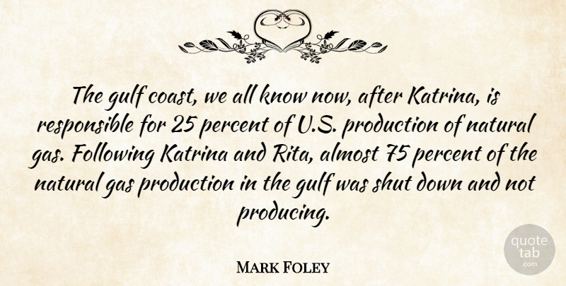 Mark Foley Quote About Almost, Following, Gas, Gulf, Katrina: The Gulf Coast We All...
