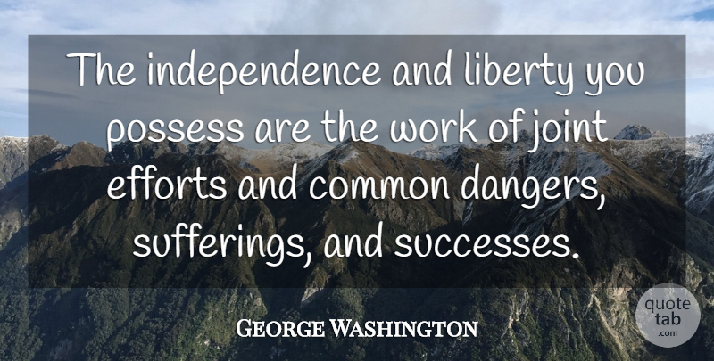George Washington Quote About Presidential, Effort, Suffering: The Independence And Liberty You...