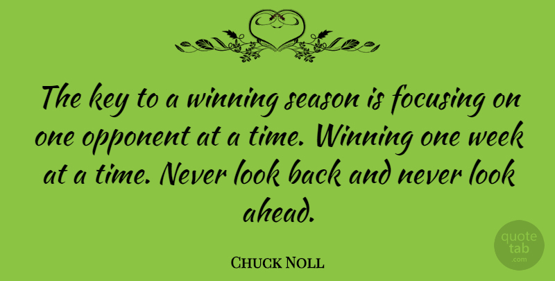 Chuck Noll Quote About Winning, Keys, Looks: The Key To A Winning...