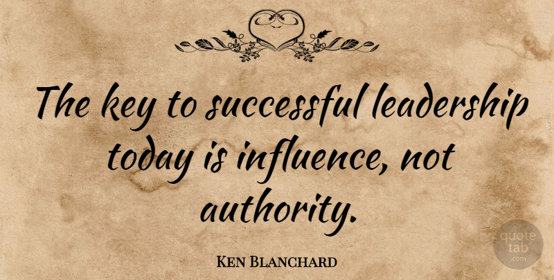 Ken Blanchard Quote About Inspirational, Leadership, Successful: The Key To Successful Leadership...