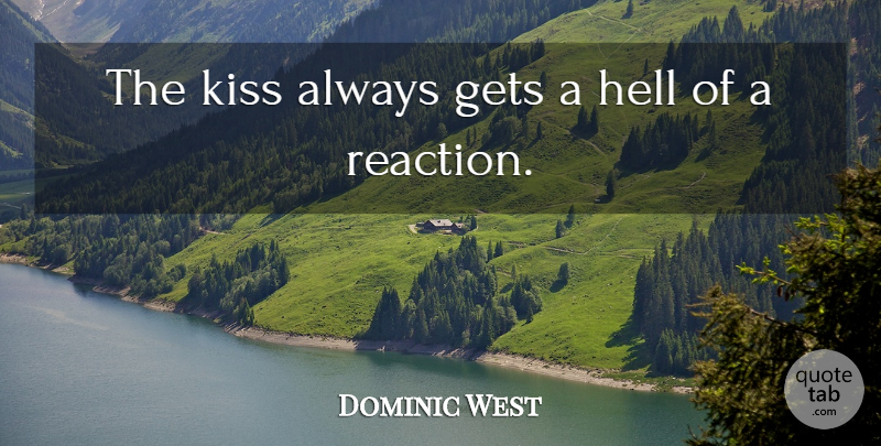 Dominic West Quote About Kissing, Hell, Reactions: The Kiss Always Gets A...