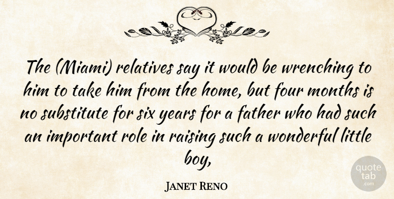 Janet Reno Quote About Father, Four, Months, Raising, Relatives: The Miami Relatives Say It...
