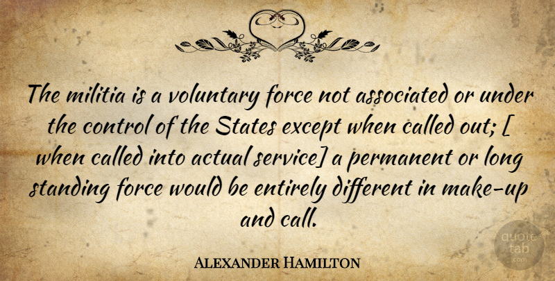 Alexander Hamilton Quote About Long, Patriotism, Would Be: The Militia Is A Voluntary...