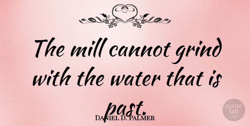 Daniel D. Palmer Quote About Past, Water, Grind: The Mill Cannot Grind With...