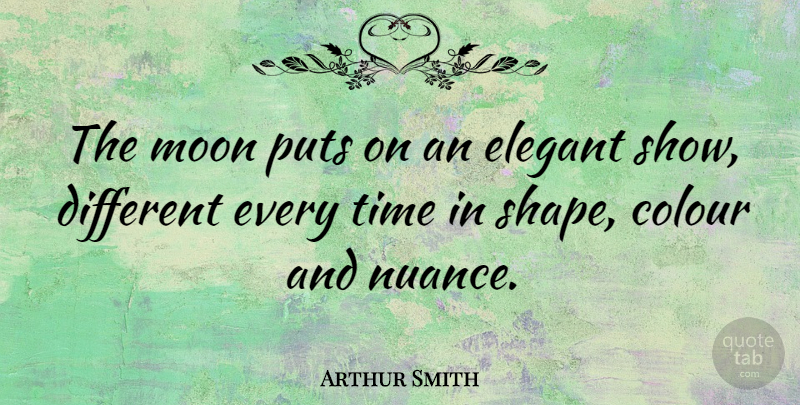 Arthur Smith Quote About Moon, Shapes, Nuance: The Moon Puts On An...
