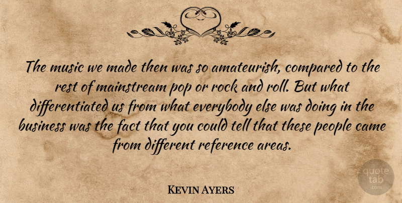Kevin Ayers Quote About Business, Came, Compared, English Composer, Everybody: The Music We Made Then...