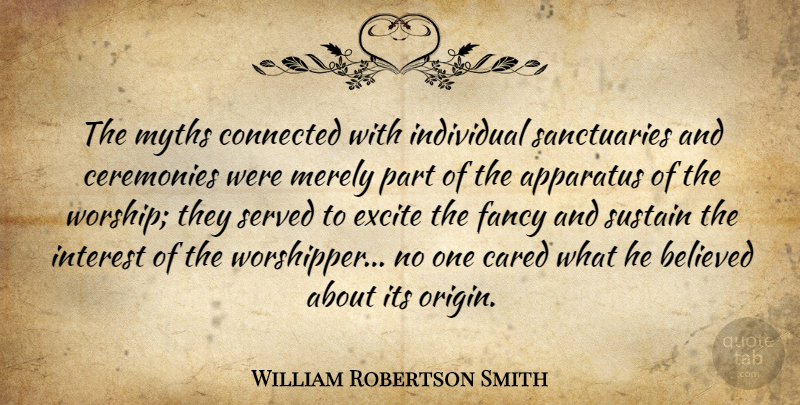 William Robertson Smith Quote About Sanctuary, Fancy, Worship: The Myths Connected With Individual...