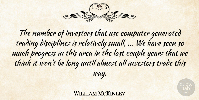 William McKinley Quote About Almost, Area, Computer, Couple, Investors: The Number Of Investors That...