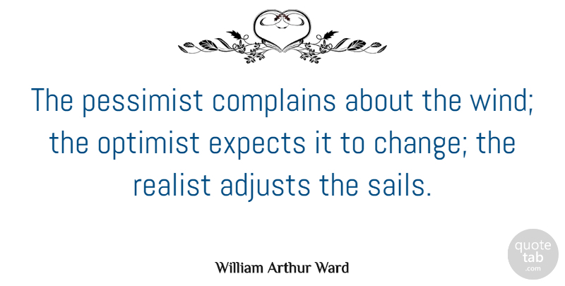 William Arthur Ward Quote About Inspirational, Inspiring, Leadership: The Pessimist Complains About The...