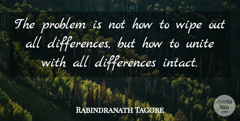 Rabindranath Tagore Quote About Differences, Wipe, Problem: The Problem Is Not How...
