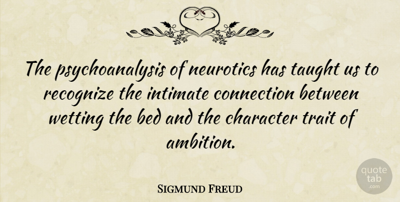 Sigmund Freud Quote About Ambition, Character, Taught Us: The Psychoanalysis Of Neurotics Has...