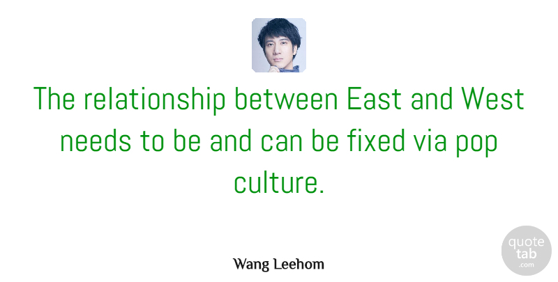 Wang Leehom Quote About East, Fixed, Pop, Relationship, Via: The Relationship Between East And...