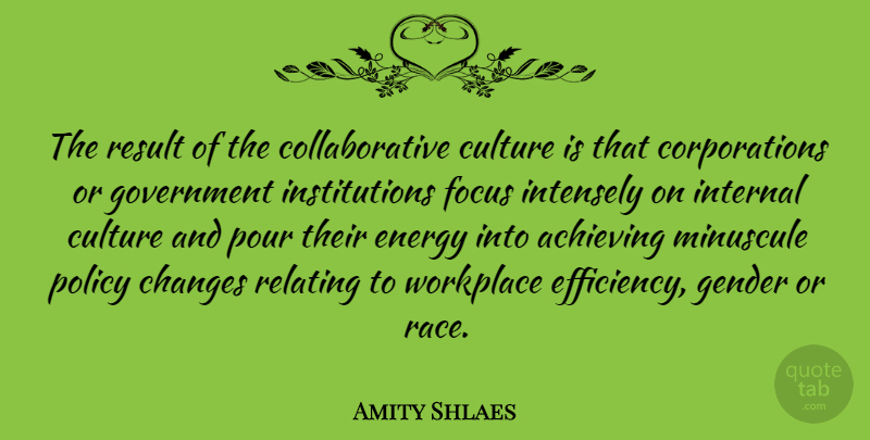 Amity Shlaes Quote About Achieving, Changes, Energy, Gender, Government: The Result Of The Collaborative...