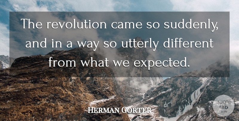Herman Gorter Quote About Utterly: The Revolution Came So Suddenly...