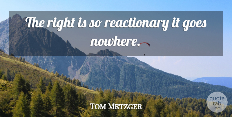 Tom Metzger Quote About American Celebrity: The Right Is So Reactionary...