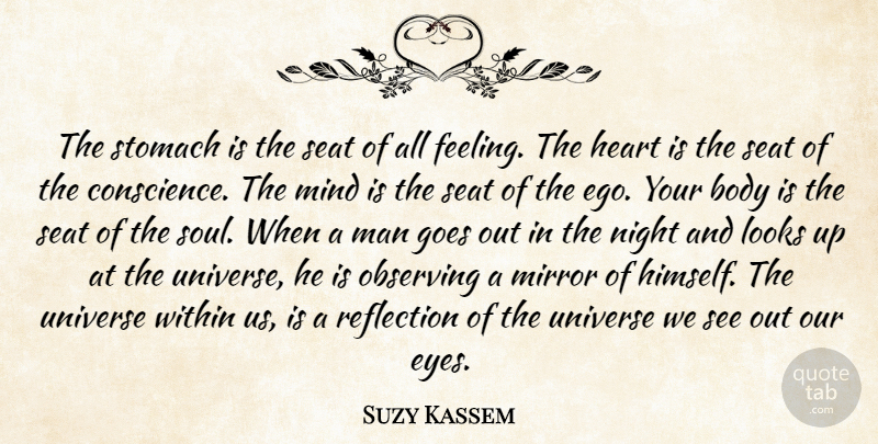 Suzy Kassem Quote About Heart, Eye, Reflection: The Stomach Is The Seat...
