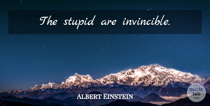 Albert Einstein Quote About Stupid, Invincible: The Stupid Are Invincible...