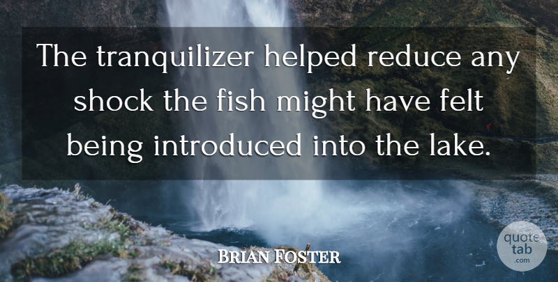 Brian Foster Quote About Felt, Fish, Helped, Introduced, Might: The Tranquilizer Helped Reduce Any...