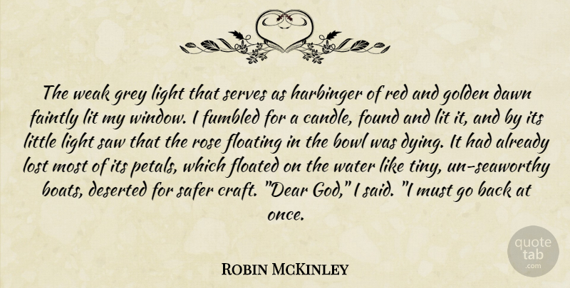 Robin McKinley Quote About Light, Water, Rose: The Weak Grey Light That...