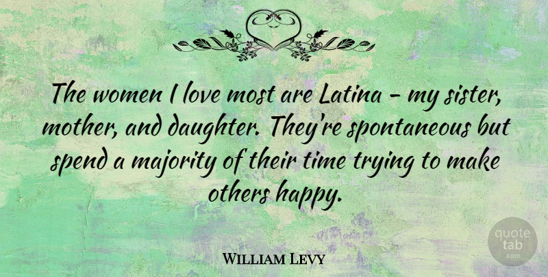 William Levy Quote About Daughter, Mother, Make Others Happy: The Women I Love Most...