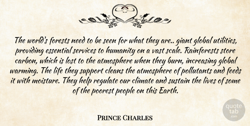 Prince Charles Quote About People, Support, Humanity: The Worlds Forests Need To...