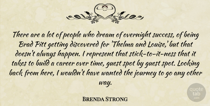 Brenda Strong Quote About Brad, Build, Career, Discovered, Dream: There Are A Lot Of...