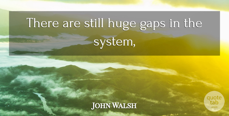 John Walsh Quote About Gaps, Huge: There Are Still Huge Gaps...