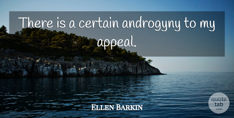 Ellen Barkin Quote About Appeals, Androgyny, Certain: There Is A Certain Androgyny...