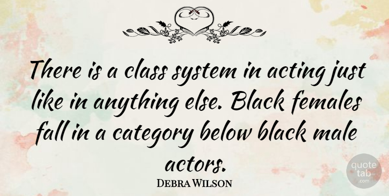 Debra Wilson Quote About Fall, Class, Black: There Is A Class System...