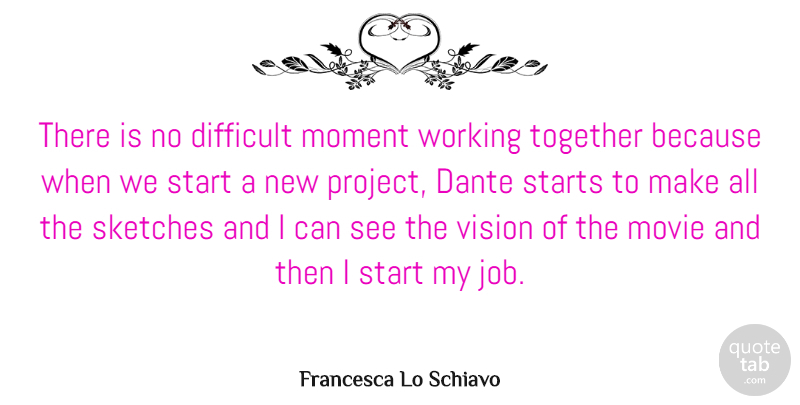 Francesca Lo Schiavo Quote About Difficult, Moment, Sketches, Starts: There Is No Difficult Moment...