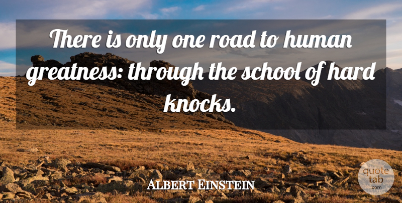 Albert Einstein Quote About School, Greatness, Humans: There Is Only One Road...