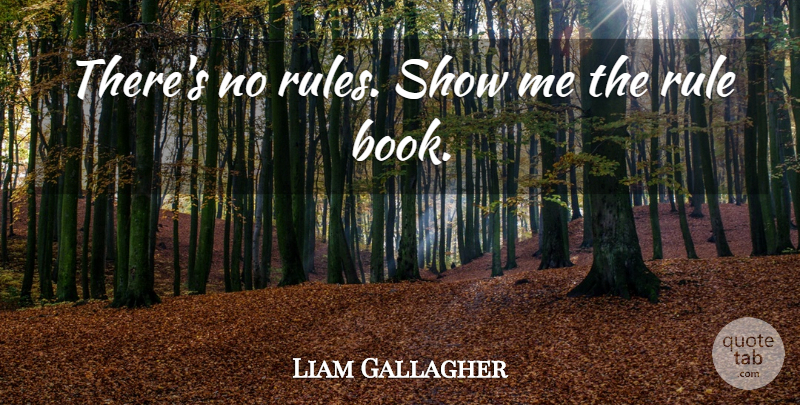 Liam Gallagher Quote About Book, Show Me, Shows: Theres No Rules Show Me...