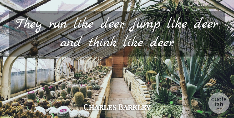 Charles Barkley Quote About Basketball, Running, Thinking: They Run Like Deer Jump...