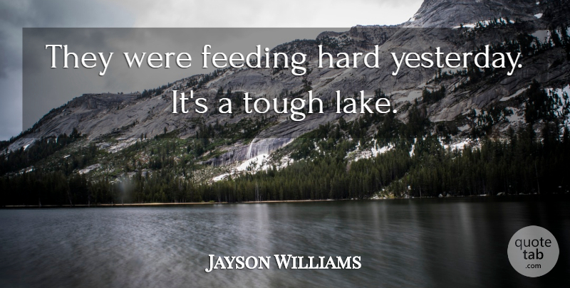 Jayson Williams Quote About Feeding, Hard, Tough: They Were Feeding Hard Yesterday...