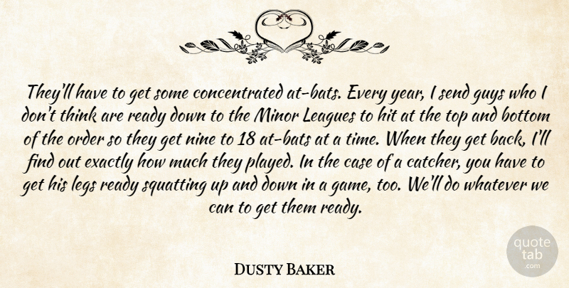 Dusty Baker Quote About Bottom, Case, Exactly, Guys, Hit: Theyll Have To Get Some...
