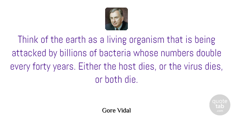 Gore Vidal Quote About Thinking, Years, Numbers: Think Of The Earth As...