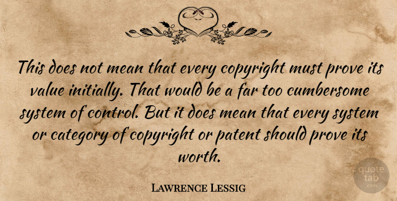Lawrence Lessig Quote About Mean, Patents, Doe: This Does Not Mean That...