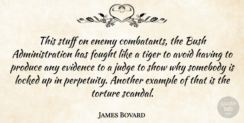 James Bovard Quote About Avoid, Bush, Evidence, Example, Fought: This Stuff On Enemy Combatants...