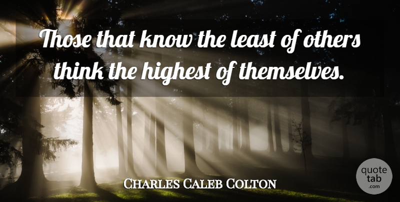 Charles Caleb Colton Quote About Bullying, Thinking, Knows: Those That Know The Least...