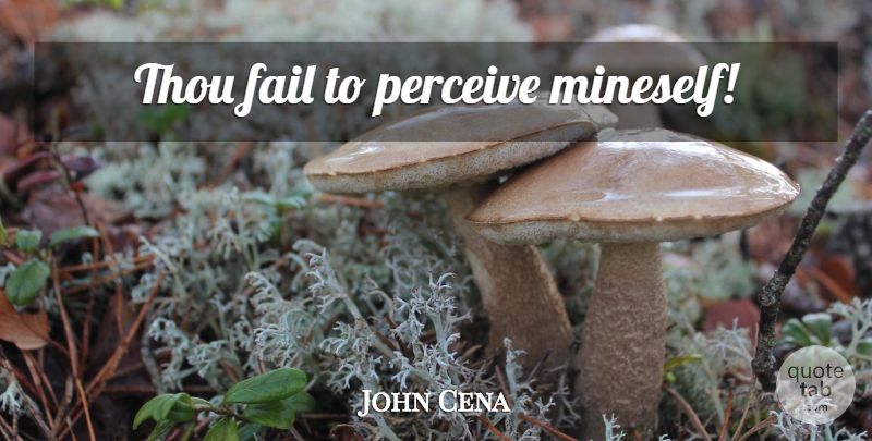 John Cena Quote About Superstar, Failing, Perceive: Thou Fail To Perceive Mineself...